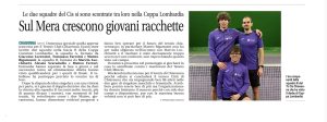 Sul Mera crescono giovani racchette